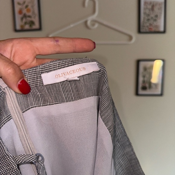 🧚‍♂️3/25🧚‍♂️Casual Glenplaid Dress Size M Olivaceous - Picture 4 of 4